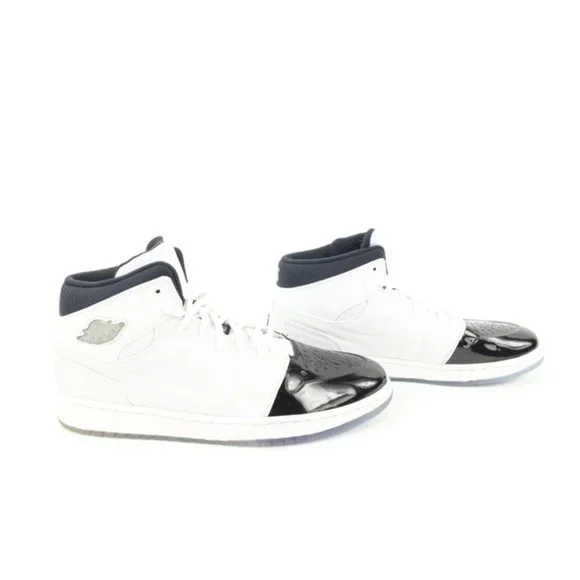 Nike 2013 Mens 12 Black White Concord Mid Air Jordan 1 Retro 95 616369-195 - Picture 6 of 12